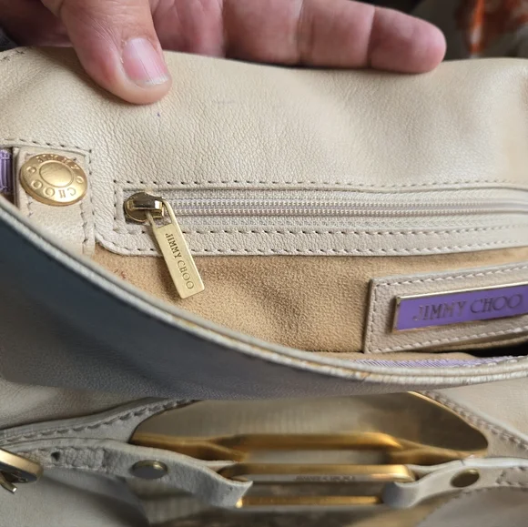 Jimmy Choo Elegant Cream Leather Handbag - Picture 13 of 13
